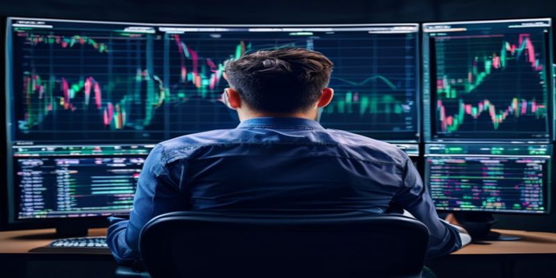 trader looking at multiple exchange screens showing leverage options